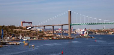 Alvsborg Köprüsü, Göteborg, Vastergotland, İsveç liman girişinde..