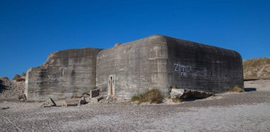 Eski 2. Dünya Savaşı tahkimatı, Skagen, Kuzey Jutland, Danimarka.