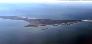 İsveç 'in güney Skane kentindeki Skanar Falsterbo yarımadası üzerinde hava manzarası.