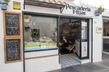 İspanya 'nın Endülüs kentindeki Mijas köyünde kentsel çevre.