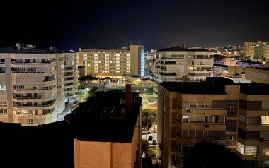 Geceleri oteller, Torremolinos, Endülüs, İspanya.