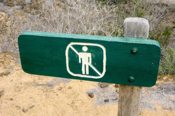 stock image Sign at Punta Pitt, northeastern part of Isla San Christobal, Galapagos Archipelago, Ecuador, South America.