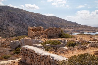 Kamara Underground Residences, ancient monument on Western Karpathos, Greece. clipart