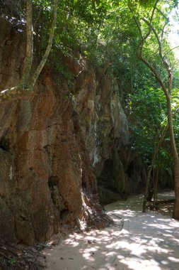 Güney Tayland 'da Ao Nang yakınlarındaki East Railay Sahili' nde..