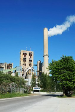 İsveç 'in kuzeyindeki Slite' de Cementa Heidelberg Çimento Grubu üretim tesisi.