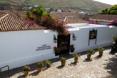 Restaurant in Betancuria on Fuerteventura, Canary islands, Spain. clipart