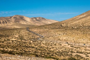 Risco del Paso, Güneydoğu Fuerteventura 'da çöl bölgesi, Kanarya Adaları, İspanya.