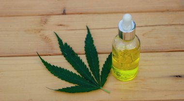 Kenevir yağı. seçici odak.