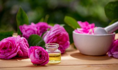 gül önemli yağ .seçici odak