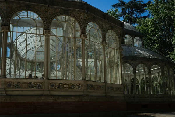 Retiro Park Von Madrid Gibt Ein Juwel Namens Palacio Cristal — Stockfoto