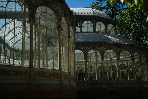 Madrid Retiro Parkı Nda Palacio Cristal Adında Bir Mücevher Var — Stok fotoğraf