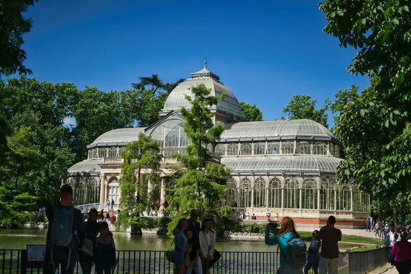Parque Retiro Madrid Uma Jóia Chamada Palácio Cristal Uma Jóia — Fotografia de Stock