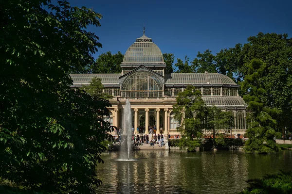 Parque Retiro Madrid Uma Jóia Chamada Palácio Cristal Uma Jóia — Fotografia de Stock