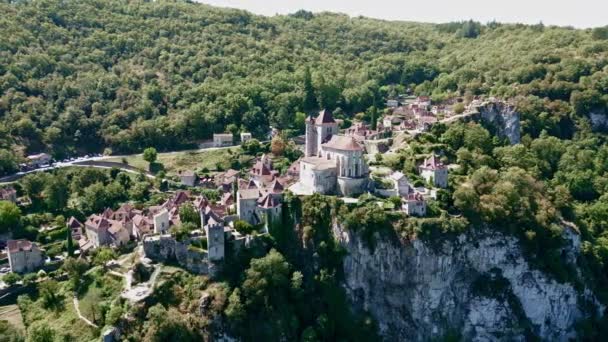 Sant Cirq Lapopie Fransa Nın Güzel Köylerinden Biri — Stok video