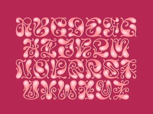 滑らかな形状と光沢のあるボリューム効果を持つベクトル巻きアルファベット — ストックベクタ