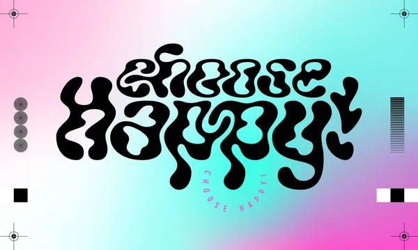 Lettering Poster Made Distorted Font Motivational Quote Feel Flow Colorful — ストックベクタ
