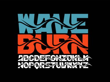 Akan dalga şekilli vektör yazı tipi seti