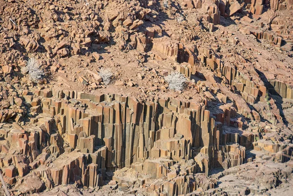 Damarland Namibya Sında Organ Boruları Bazalt Kaya Oluşumu — Stok fotoğraf
