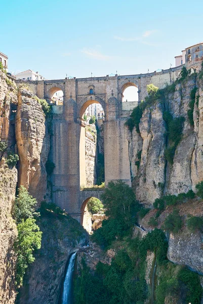 Den Gamla Och Antika Bron Ronda Andalusien Spanien Populärt Turistmål — Stockfoto