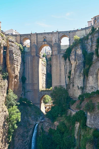 Régi Ősi Ronda Híd Andalúziában Spanyolország Népszerű Turisztikai Célpont — Stock Fotó
