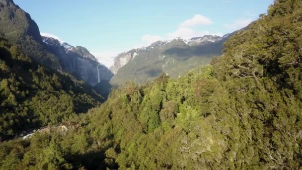 Ventisquero Colgante Nin Insansız Hava Aracı Görüntüsü Güney Amerika Patagonya — Stok video