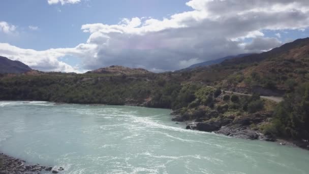 Rio Baker Nehrinde Carretera Austral Patagonya Şili Güney Amerika Boyunca — Stok video