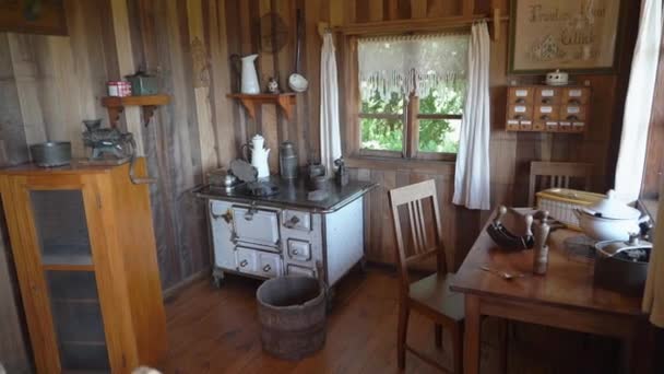 Frutillar Chile 2018 Kitchen Stove Wooden Farm House German Colonial — Vídeo de Stock