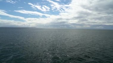 car ferry crossing the fjords of the carretera austral along the pacific coastline in Patagonia, Chile