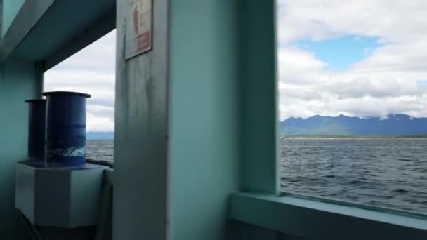 Car Ferry Crossing Fjords Carretera Austral Pacific Coastline Patagonia Chile — Αρχείο Βίντεο