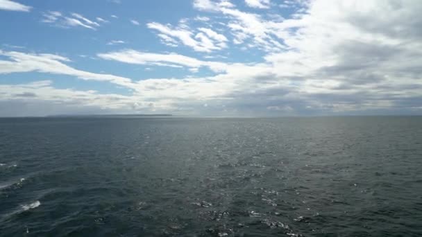 Slow Motion Car Ferry Crossing Fjords Carretera Austral Pacific Coastline — Vídeo de stock