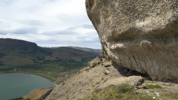Rotsachtige Landschap Van Andes Dicht Bij Torres Del Paine Nationaal — Stockvideo