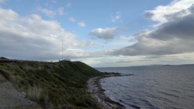 Coastline of tierra del fuego at rio Moat, the end of the world in Patagonia, the southern most point you can get by car in south America.