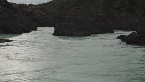 Slow Motion White Water Rapids Confluence Rio Baker Rio Neff — Vídeos de Stock