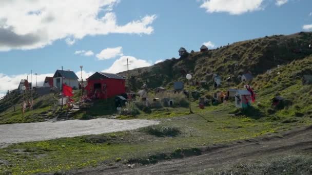 Shrine Difunta Correa Patagonia South America Place Bottles Water Sacrificed — Stock Video