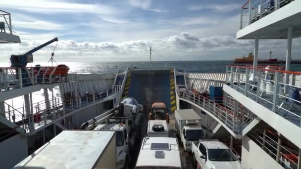 Punta Arenas Chile 2018 Car Ferry Crossing Magellan Strait Punta — ストック動画
