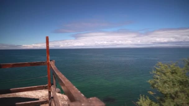 Coastline Atlantic Ocean Valdes Peninsula Close Puerto Madryn Patagonia Argentina — Stock video