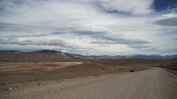 Дорога Через Регион Очубут Патагонии Аргентина Южная Америка — стоковое видео