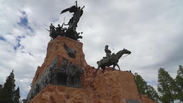 Mendoza Argentine 2019 Monument Cerro Gloria Sur Une Colline Ville — Video