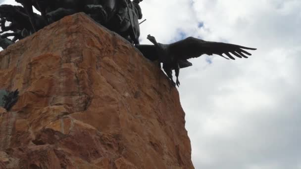 Mendoza Argentinien 2019 Denkmal Des Cerro Gloria Auf Einem Hügel — Stockvideo