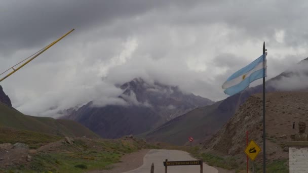 Sendero Hacia Aconcagua Montaña Más Alta Argentina Las Américas Así — Vídeos de Stock