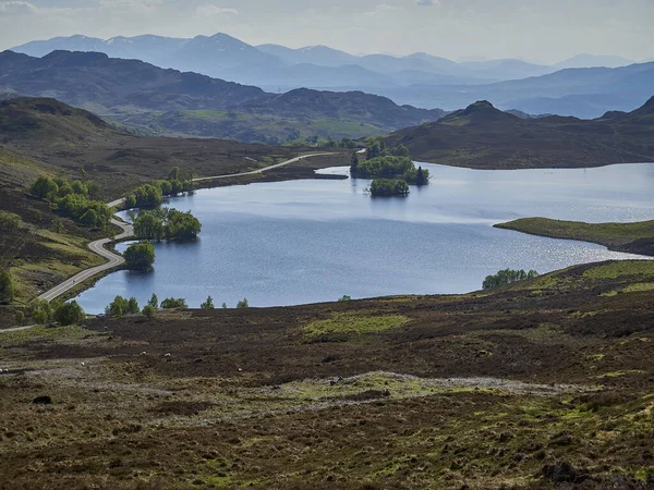Prachtig Meer Het Landschap Van Highlands Schotland Een Zonnige Dag — Stockfoto