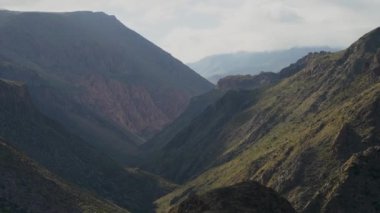 Güney Amerika, Arjantin 'deki And Dağları' nın derinliklerinde ormanlık bir vadi..
