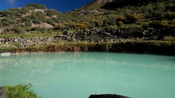Güney Amerika Arjantin Dağları Ndaki Termas Del Sosneado Oteli Nin — Stok video