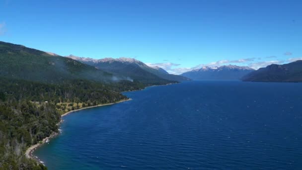 Krásná Krajina Lago Traful Slunný Den Sedmi Jezerech Oblasti Patagonia — Stock video