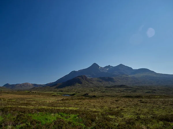 Widok Czarne Góry Cuillin Krajobrazie Wyspie Skye Szkocja Wielka Brytania — Zdjęcie stockowe