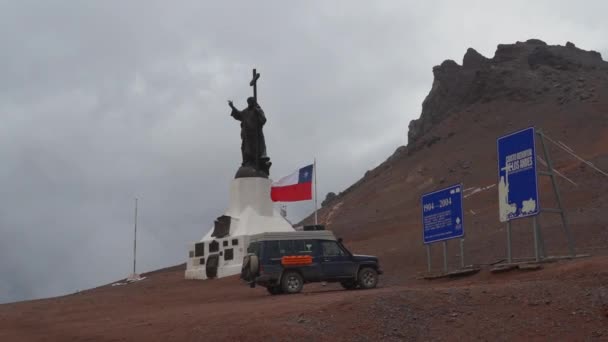 Μεντόζα Αργεντινή 2019 Cristo Redentor Monument Border Andes Chile Argentina — Αρχείο Βίντεο