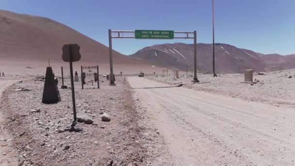 Suchá Vyprahlá Malebná Krajina Horského Průsmyku Agua Negra Mezi Chile — Stock video