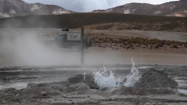 Puchuldiza Geothermisch Actief Gebied Hoog Andes Bergen Van Chili Met — Stockvideo