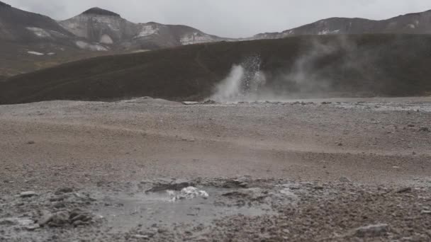 디자는 칠레의 지방의 지역이며 간헐천 활동이 — 비디오