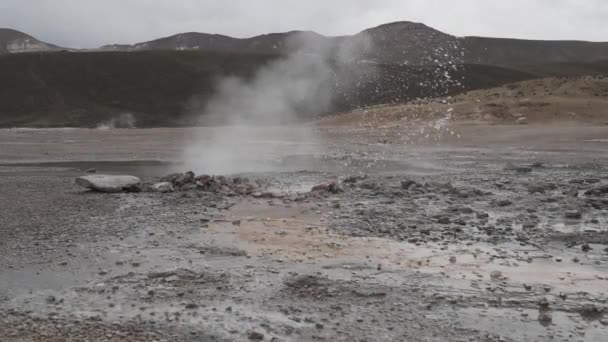 Puchuldiza Geotermikus Aktív Terület Magas Andes Hegyek Chile Sok Gejzír — Stock videók